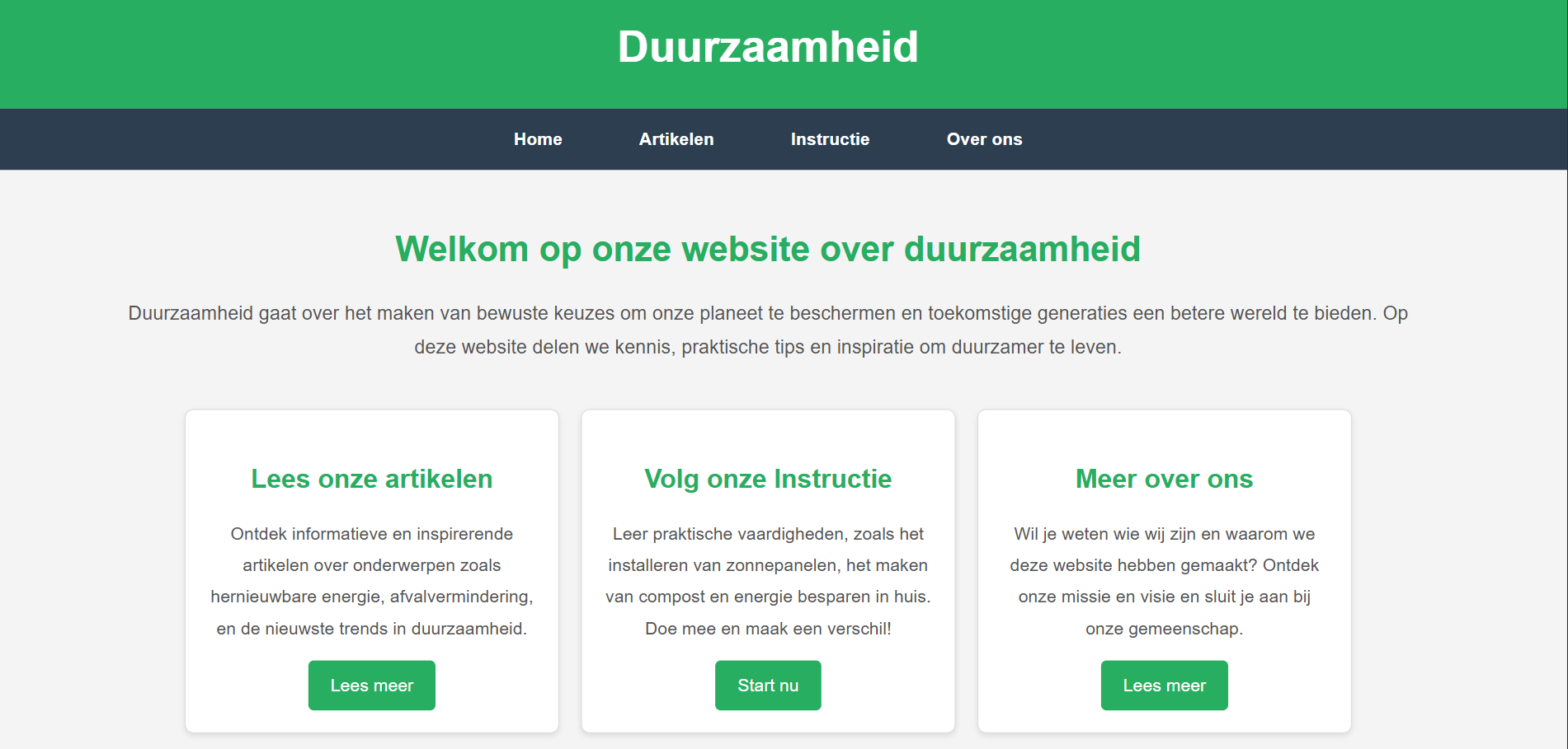 Duurzaamheid project